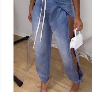🔥🔥Denim side slit joggers🔥🔥